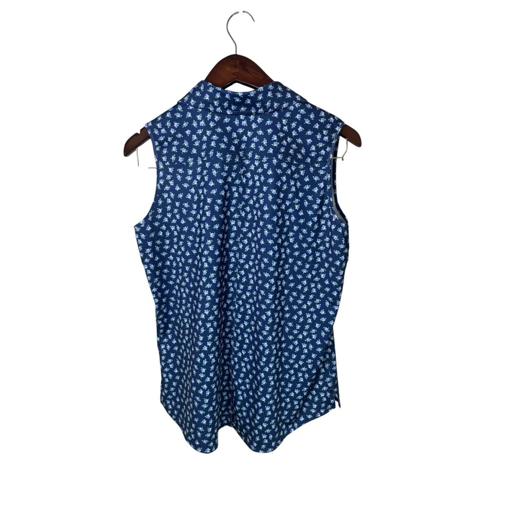 Belyn Key 1/4 Zip Pullover Golf Top Womens Medium Blue Sleeveless Athletic Fit - Picture 2 of 4